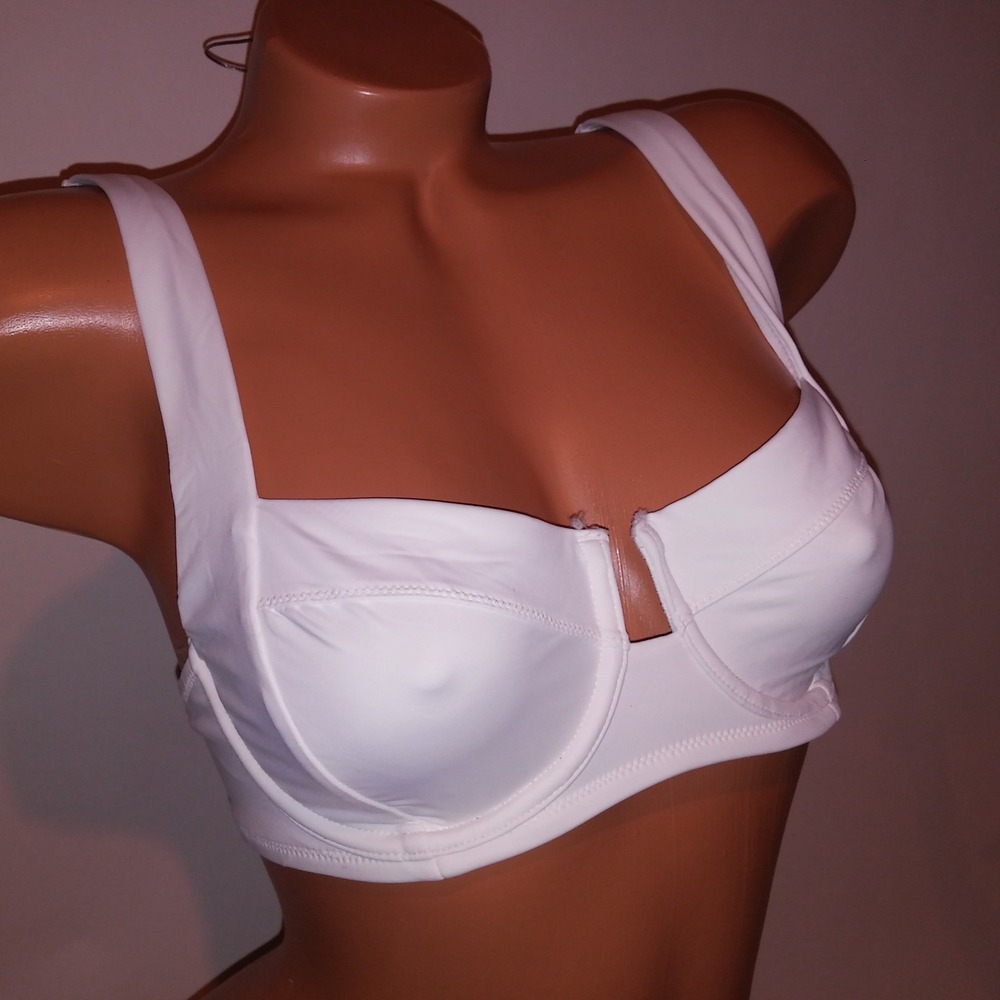 Victoria Secret Swim Bikini Top 34D Solid White Wicked Underwire New